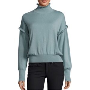 Rebecca Taylor Merino Wool Ruffle Turtleneck Sweater‎ size Medium